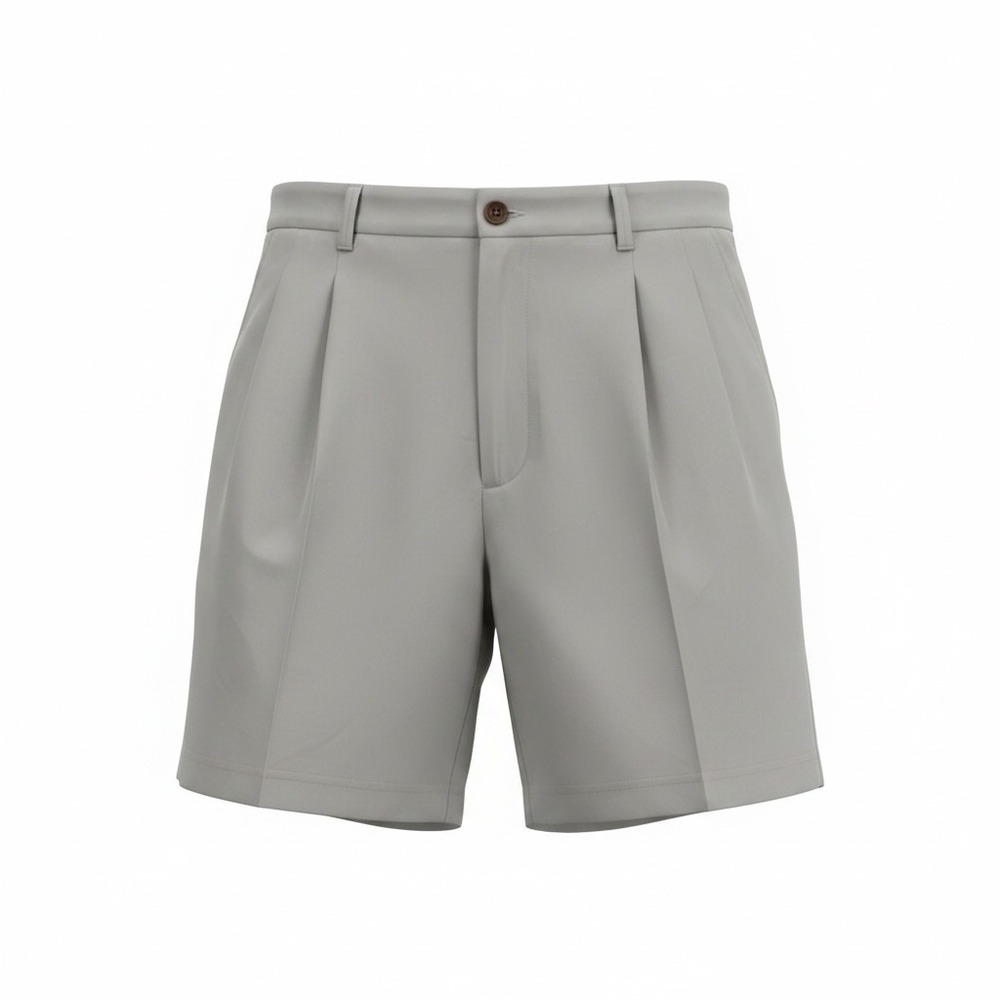 IZOD Golf Shorts Mens 38 Stone Gray Pleated Performance Twill Casual Golfing‎
